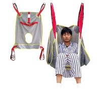 Toileting Sling Patient Lifter Bariatric Handicap Lift, Medical Lift Equipment Bariatric Handicap Lift Commode Sling Medical Transfer Belt with Four Point Support Full Body Sling Large(M)