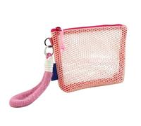 Toiletries and Cosmetics Storage Bag, Transparent Cosmetic Square Mesh, Wash Bag Stationery Case, Easy to Open and Shut, Can Use It Long Time Not Easy to Break 15cm for Travel