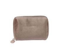 Toiletry Bag 1 Pc Women Zipper Velvet Make Up Bag Travel Large Cosmetic Bag Solid Color Female Make Up Pouch .(Green)