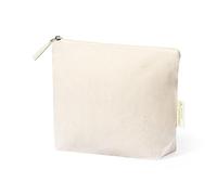 Toiletry Bag 100% Organic Cotton 175 g/m2 in Natural Tone. Women's Toiletry Bag with Zip Closure and Matching Handle, Cosmetic Bag, Travel Makeup Bag, natural