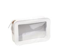 Toiletry Bag 1Pcs Transparent PVC Square Toiletry Bag, Splicing Skin Care Product Storage Bag, Portable Travel Cosmetic Bag(D)