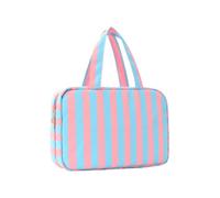 Toiletry Bag - 26.5 cm Cosmetic Bag | Hanging Toiletry Bag Striped Waterproof Foldable Hanging Hook 4 Transparent Compartments 1 Pack 300 g Lightweight Women's Travel Bag for Travel, Pink