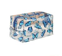 Toiletry Bag Clear Makeup Bag Transparent Travel Portable Mini Wash Storage Bags Flower Print Women Zipper Cosmetic Bag(3)