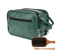 Toiletry Bag for Men, Hygiene Bag for Men - Travel Cases PU Shaving Bag, Toiletries Organiser, Men's Cosmetic Bag, Bathroom Travel Bag with Large Capacity for Household, Green, see description, See