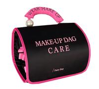 Toiletry Bag for Travel, Portable Make Up Bag, Removable Tote Bag, Make-Up Organiser, Reusable Folding 4-in-1 Cosmetic Organiser, Travel Bag, Cosmetic, Pink, see description, See