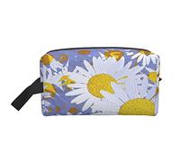 Toiletry Bag for Women and Men Waterproof Cosmetic Bag Travel Makeup Bag Organizer with Handle Beautiful Daisies Doodle Storage Bag
