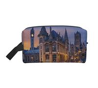 Toiletry Bag for Women and Men Waterproof Cosmetic Bag Travel Makeup Bag Organizer with Handle Belgium Beautiful Scenery Storage Bag