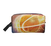 Toiletry Bag for Women and Men Waterproof Cosmetic Bag Travel Makeup Bag Organizer with Handle Burning Basketball Sport Storage Bag