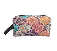 Toiletry Bag for Women and Men Waterproof Cosmetic Bag Travel Makeup Bag Organizer with Handle Colorful Boho Moroccan Storage Bag