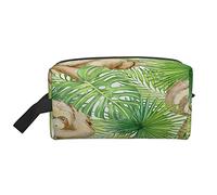 Toiletry Bag for Women and Men Waterproof Cosmetic Bag Travel Makeup Bag Organizer with Handle Cute Sloth and Tropical Leaves Storage Bag