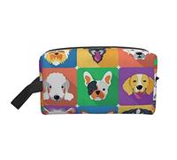 Toiletry Bag for Women and Men Waterproof Cosmetic Bag Travel Makeup Bag Organizer with Handle Dogs Icon Flat Design Storage Bag