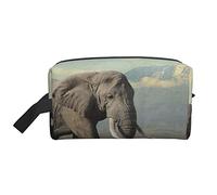 Toiletry Bag for Women and Men Waterproof Cosmetic Bag Travel Makeup Bag Organizer with Handle Elephant Kilimanjaro Mountain Storage Bag