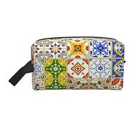 Toiletry Bag for Women and Men Waterproof Cosmetic Bag Travel Makeup Bag Organizer with Handle Moroccan Mosaic Flower Boho Storage Bag