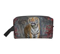 Toiletry Bag for Women and Men Waterproof Cosmetic Bag Travel Makeup Bag Organizer with Handle Wild Portrait Tiger in The Jungle Storage Bag