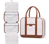 Toiletry Bag for Women Hanging Travel Toiletry Bag with Hook,Water-Resistant Makeup Cosmetic Bag Travel Organizer for Toiletries, Accessories P-Beige