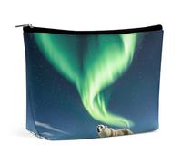Toiletry Bag for Women Indigenous People And Wolves Cosmetic Bag Portable Capacity Travel Makeup Bags with Zipper Lightweight Cute Beauty Makeup Organizer for Traveling, Accessories, Essentials