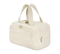 Toiletry Bag for Women - Lightweight Travel Organizer with Wide Mouth | Portable Makeup Storage Bag with Zipper, Waterproof Cosmetic Pouch for , Goes, Cream Colored, Se référer au descriptif,