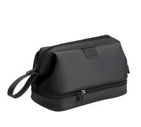 Toiletry Bag for Women Men Compact Makeup Bag Waterproof Shaving Kit Cosmetic Organizer Travel Companion (Black,L26xW15xH16cmL10.2”xW5.9”xH6.3”)