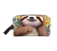 Toiletry Bag for Women Men Dopp Kit Travel Makeup Bag Make Up Organizers Cosmetic Bag Cute Sloth Leaves Hanging Toiletry Bag Shaving Bag with Large Capacity for Travel