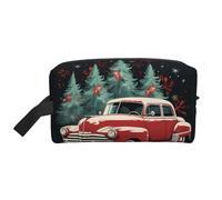 Toiletry Bag for Women Men Dopp Kit Travel Makeup Bag Make Up Organizers Cosmetic Bag Merry Christmas Red Car Hanging Toiletry Bag Shaving Bag with Large Capacity for Travel