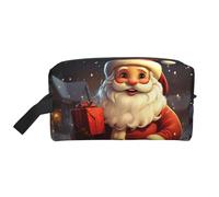 Toiletry Bag for Women Men Dopp Kit Travel Makeup Bag Make Up Organizers Cosmetic Bag Merry Christmas Santa Claus Hanging Toiletry Bag Shaving Bag with Large Capacity for Travel
