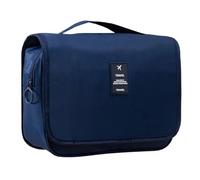 Toiletry Bag for Women Men Travel Large Capacity Wash Bag Portable Folding Cosmetic Organiser with Hanging Hook Makeup Waterproof Shower Handbag Cosmetic Storage (Blue)