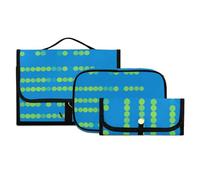 Toiletry Bag Hanging Travel Makeup Bag 3 PCS, Blue Polka Dot Portable Makeup Cosmetic Organizer Clear