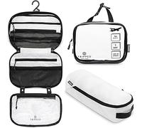 Toiletry Bag Kit Set: Hanging Travel Toiletry Bag + 311 TSA Cosmetic Liquid Bag + Ultralight Accessory Organizer Pouch, White Ripstop, Carry-On Quart Size, 3 Piece Toiletry Set