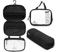 Toiletry Bag Kit Set: Hanging Travel Toiletry Bag + 311 TSA Cosmetic Liquid Bag + Ultralight Accessory Organizer Pouch, Black Ripstop, 3 Piece Toiletry Set