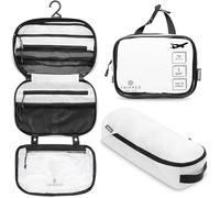 Toiletry Bag Kit Set: Hanging Travel Toiletry Bag + 311 TSA Cosmetic Liquid Bag + Ultralight Accessory Organizer Pouch, White Ripstop, Carry-On Quart Size, 3 Piece Toiletry Set