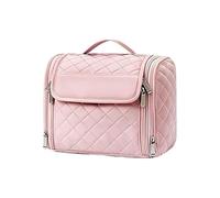 Toiletry Bag - Large Capacity Organizer, Hangable Makeup Cosmetics Pouch, Vertical Bathroom Shower Storage, Vacation Hotel Travel, Airplane Carry On Luggage, Black Floral Print