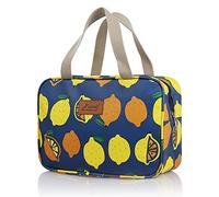 Toiletry Bag, Large Travel Hanging Make up Wash Bags, Portable Waterproof Cosmetic Bag, Light Blue White Bear Toiletry Kit, Bathroom Storage Case for Women Girls Ladies(Lemon)
