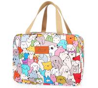 Toiletry Bag, Large Travel Hanging Make up Wash Bags, Portable Waterproof Cosmetic Bag, Light Blue White Bear Toiletry Kit, Bathroom Storage Case for Women Girls Ladies
