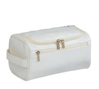 Toiletry Bag Men Vintage Luxury Toiletry Bag Travel Necessary Business Cosmetic Makeup Cases Male Hanging Storage Organizer Wash Bags(White)
