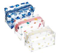 Toiletry Bag, Pack of 3 Transparent Waterproof Cosmetic Bag, PVC Aeroplane Bag, Transparent Makeup Bag, Travel Wash Bags