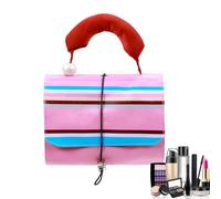Toiletry Bag, Travel Toiletry Cosmetics Purse, Foldable Roll-Up Cosmetic Organizer, Waterproof Makeup Pouch for Men, Girls, and Bathroom Storage Needs, 9.06 x 6.69 x 2.76 inches, Pink Folding Bag, Se