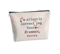 Toiletry Bag with Grammar Humour - Durable Travel Essentials and Makeup Organiser for Women Funny Gifts for Her Under 10 Pounds Novelty Water-Resistant Makeup Bag