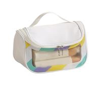 Toiletry Bags, Cosmetic Bag, 8.66 x 5.51 x 6.3 inches, Transparent Convenient Portable Compact, Travel Make Up Organizer, Perfect for Organizing and Pack Small Items When Traveling, White., Se référer