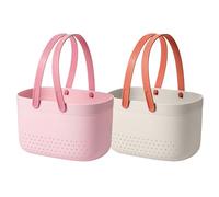 Toiletry Basket, Shower Organizer with Handles, Drainage Bath Storage Bin, Durable, Portable Multi Use Design, 1 Piece, for Bathroom, Kitchen, Travel 9.84x6.69x5.71 Inch,