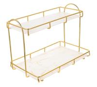 Toiletry Storage Rack - Bathroom Countertop with 2 Removable Trays Skincare & Cosmetic Holder for Shampoo Body Wash Ideal for Bathroom & Bedroom
