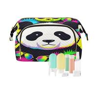 Toiletry Travel Bag Panda Bear Lover Pop Art Funny Zipper Women's Coin Change Purse for Capacity Travel Cosmetic