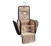 Toiletry Travel - Hanging Toiletry Bag, Cosmetic Bag Travel, Durable Waterproof Organizer with Compartments, Multi-Purpose Storage | Perfect Business Travel Hotel Bathroom Gym Shower Ai, black, se