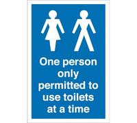 Toilets Only One Person Allowed At A Time Signs Metal Sign for Wall, Fence, or Gate 12"x8"