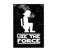 Toilets Sign Use The Force Funny Wc Toilet Restroom Home Wall Decor Metal Tin Sign For Kitchen Bar Club Pub Restaurant For Office、Restaurant and Home(Aluminum 40x30cm)