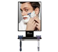 ToiletTree Products Ultimate Fogless Shower Bathroom Mirror, Bigger Reflective Surface & Thinner Frame, Squeegee Included, Black