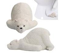 Toiletttt Screw Cover Capss - 10.41x6.6x5.08cm Resin Toilett Accessories in Polar Bear Shape 2 Pcs | Toilet Seat Bolt Covers | Tooilet Coverrs Caps | Toilettt Boilt Coveers for Bathroom Kitchen