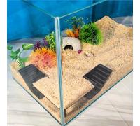 Toileum Corner Fish Tank Tunnel Cave - ABS Shrimp Hideout & Shelter for Betta, Crayfish, Baby Fish | Aquarium Decoration Accessories (black)
