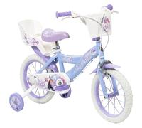 Toimsa Disney Frozen Bicycle, Learn to Ride Bike with Stabilisers, For Ages 3+, with Accessories, Lilac Purple