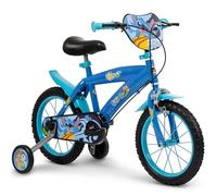 Toimsa Disney Stitch 14 inch Bicycle, Kids Bike learn to ride, with training wheel stabilisers and mudguard, for children/youth age 4-6 Years, Blue