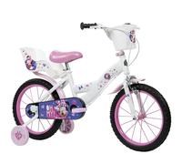 Toimsa 16" Disney Minnie Kids Bike, Learn to Ride Bicycle, with Training Wheel Stabilisers and Accessories for children/youth age 5-7 Years, Pink and White